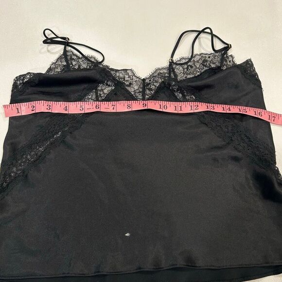 Victoria’s Secret Black Satin Lace Cami Top Women’s Size M - Picture 4 of 5